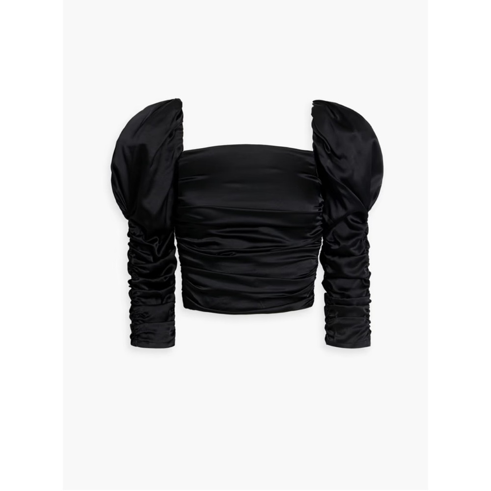 [NEW] ALICE + OLIVIA Katrice ruched stretch-silk top